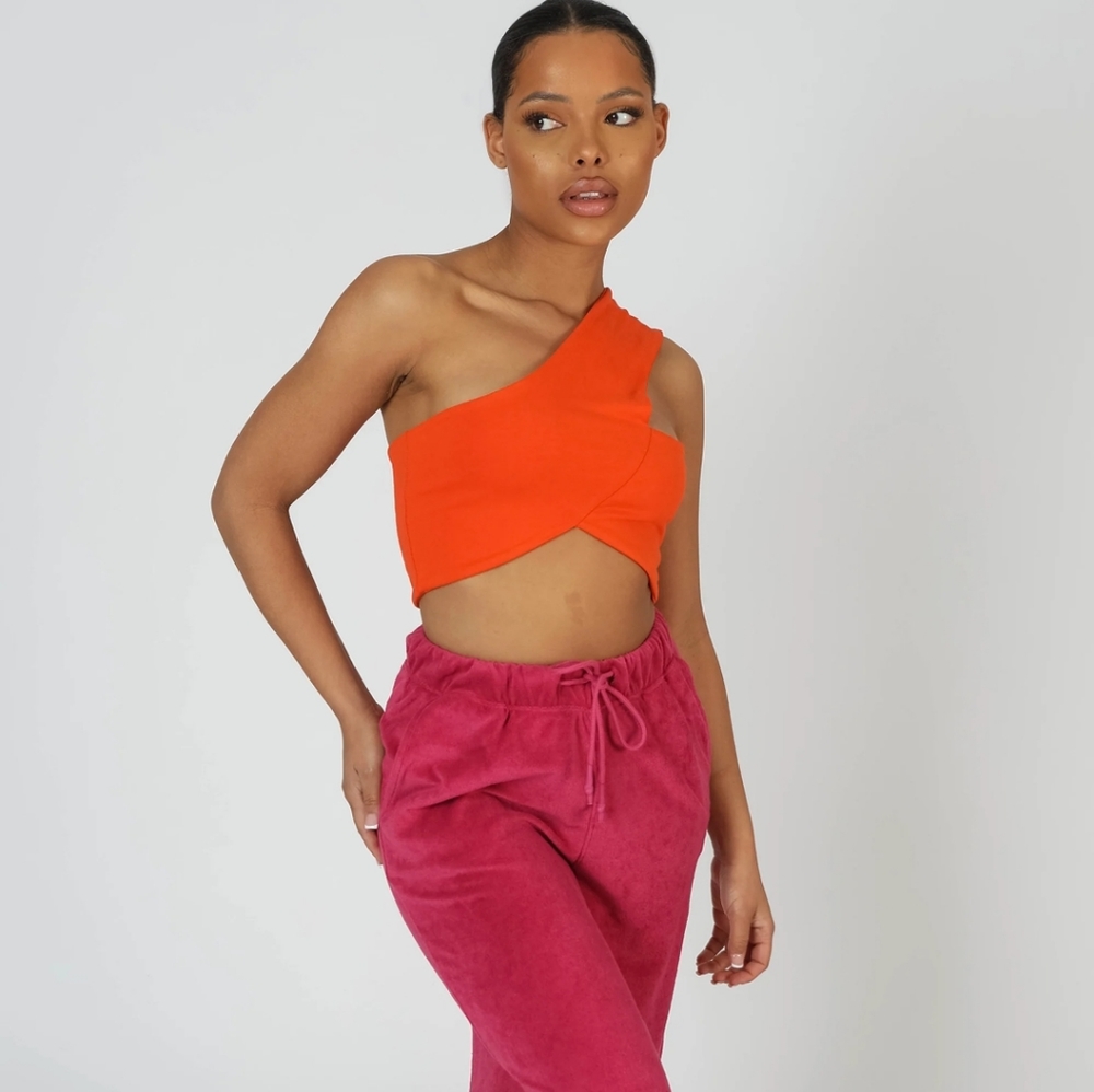 Asymmetric Orange Bralette Crop Top NWT🌺